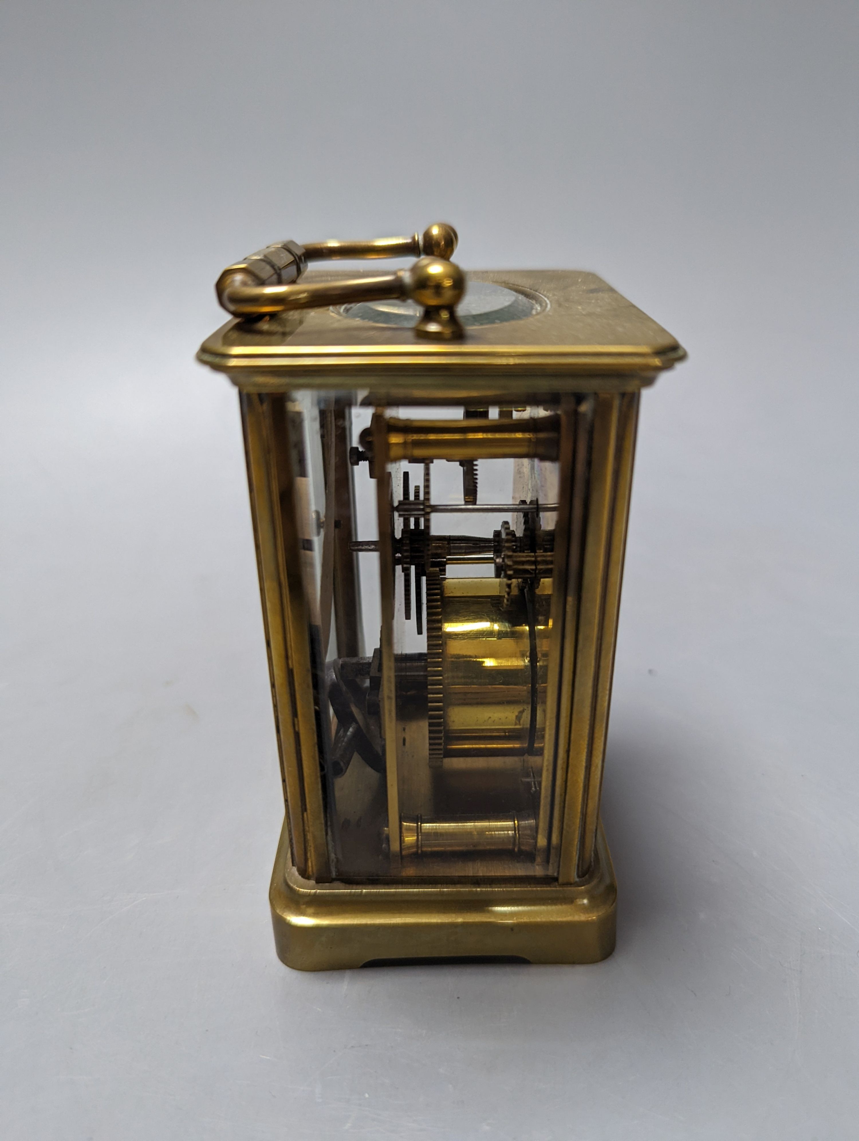 A brass carriage timepiece